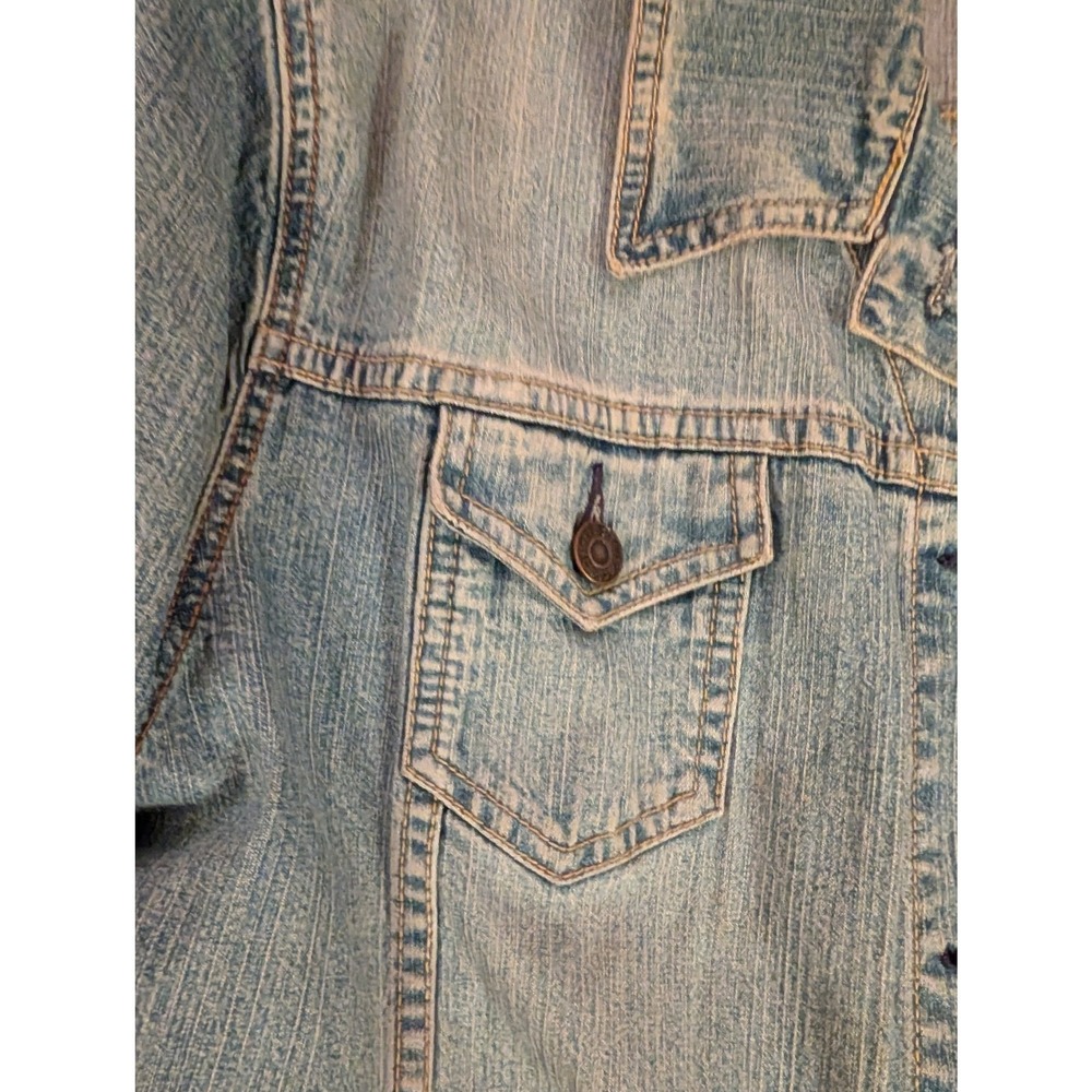 Vintage Levi Strauss Women's Denim Trucker Jacket Medium Wash Blue- L - Picture 5 of 6